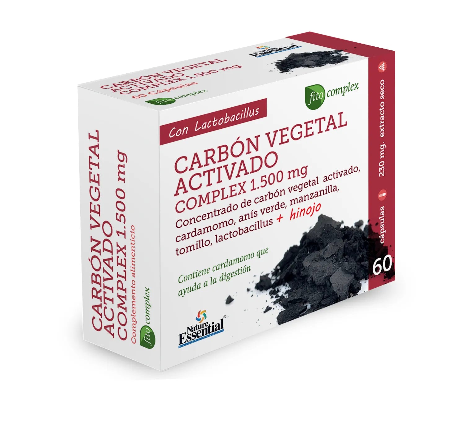 Nature Ess Carbon Vegetal Activado Complex 1500 Mg Ext Seco 6
