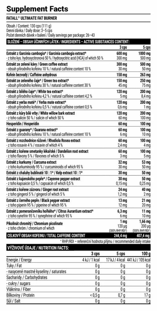 Extrifit Fatall® Ultimate Fat Burner (130 Capsules)