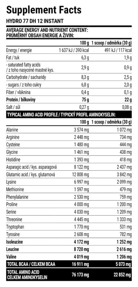 Extrifit Hydro 77 DH12 (2270 g, Vanilla)