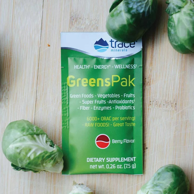 Trace Minerals Greens Pak (30 Packs, Berry)