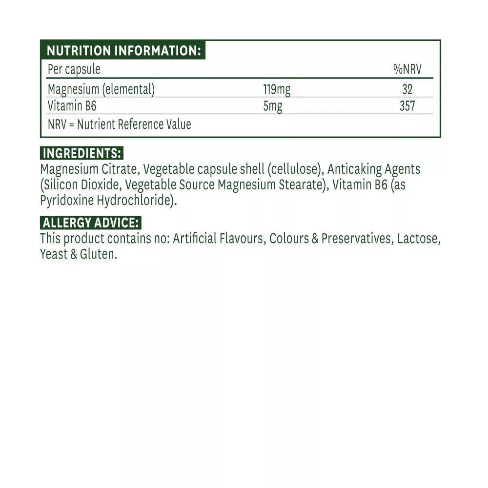 Natures Aid Magnesium Citrate (60 Capsules)