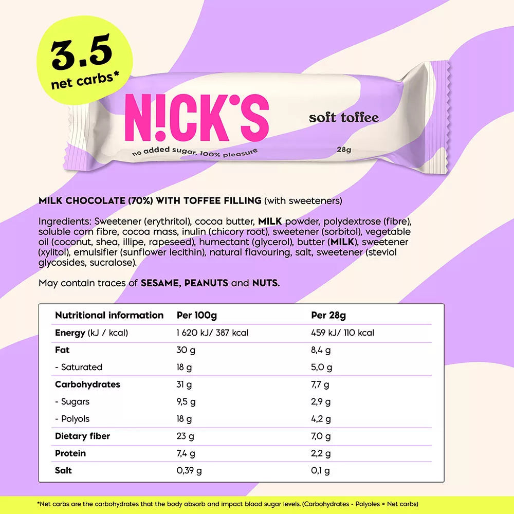 Nick's Soft Toffee Chocolate Bar (28 g)