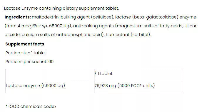 Nutriversum Lactase Enzyme - VITA (60 Tablets)
