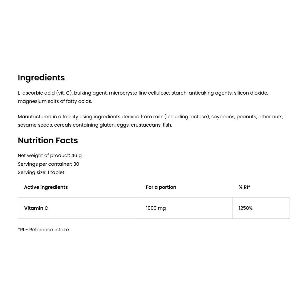 OstroVit Vitamin C 1000 mg (30 Tablets)