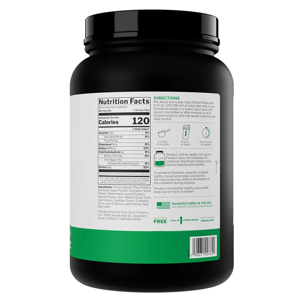 Rule1 Plant Protein (620 g, Pure Vanilla)