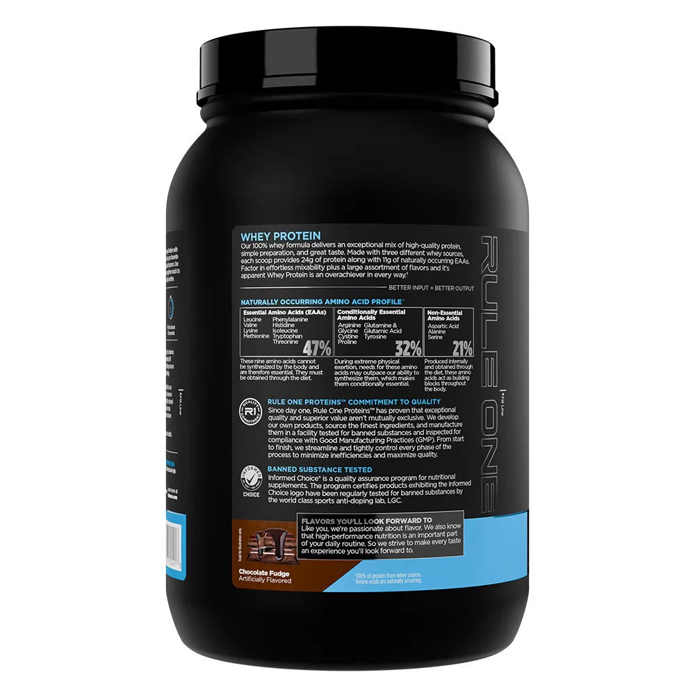 Rule1 Whey Protein (910 g, Chocolate Fudge)