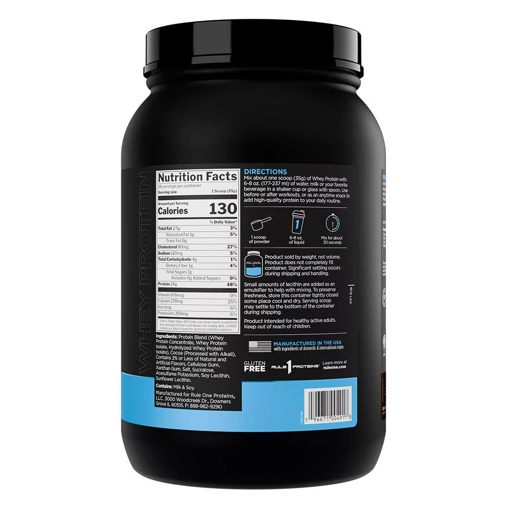 Rule1 Whey Protein (910 g, Chocolate Fudge)