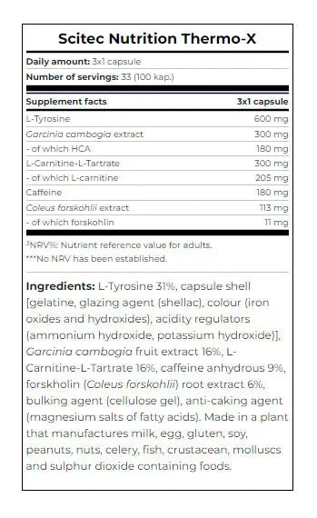 Scitec Nutrition Thermo-X (100 Capsules)