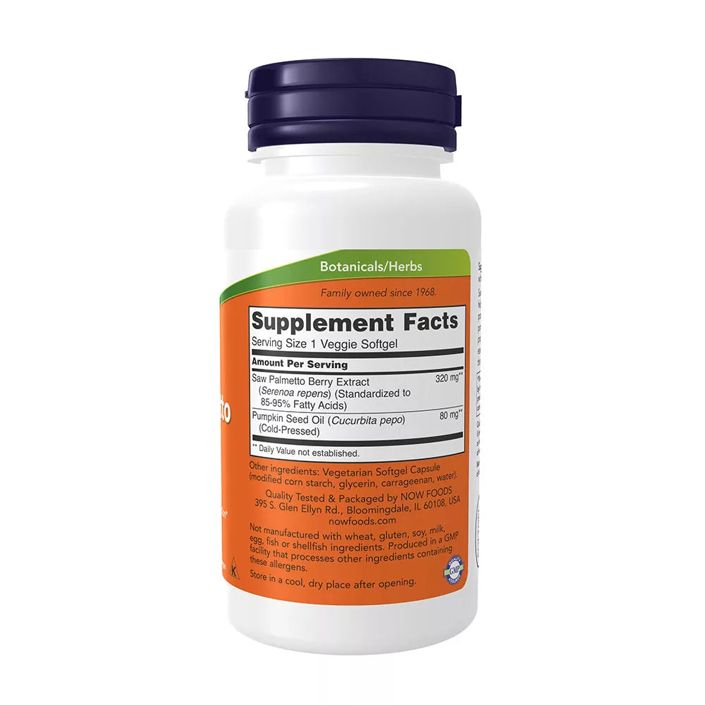 Now Foods Saw Palmetto 320 mg (90 Softgels)
