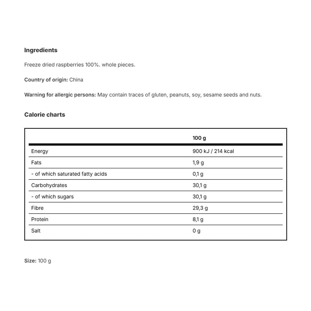 Vilgain Raspberries Lyophilized (100 g)